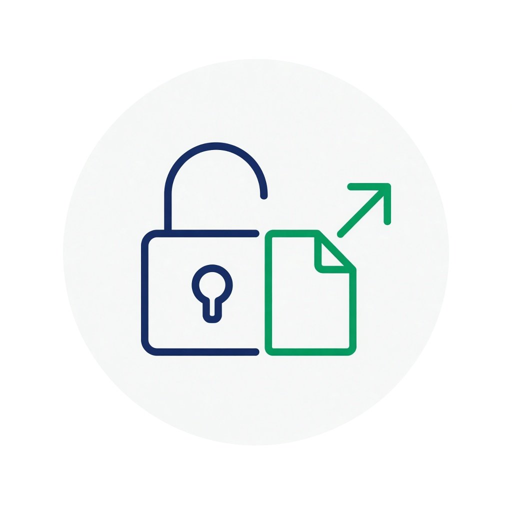 Ícone sem lock-in com portabilidade de dados
